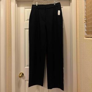 OLD NAVY Black Pleated Wide-leg Trousers, Size L/Tall (12-14 Tall) NWT